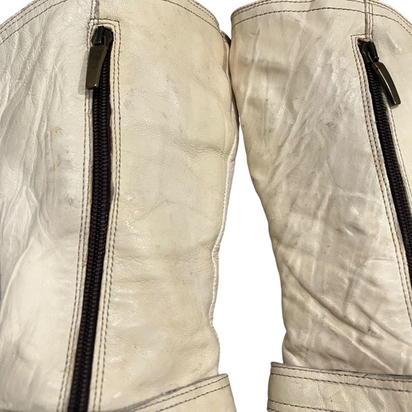 Manas Tall Fold-Down Faux Fur Lined Leather Boots, Sz 38 - Picture 9 of 16